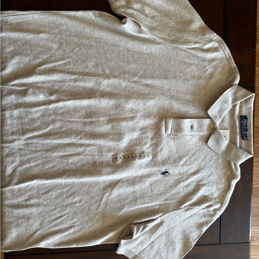 Polo by Ralph Lauren Light Heather Cream/Gray Short-Sleeve Polo
